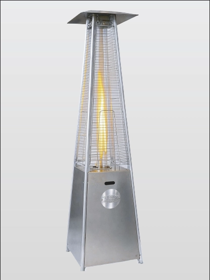 Outdoor heater pyramid tower